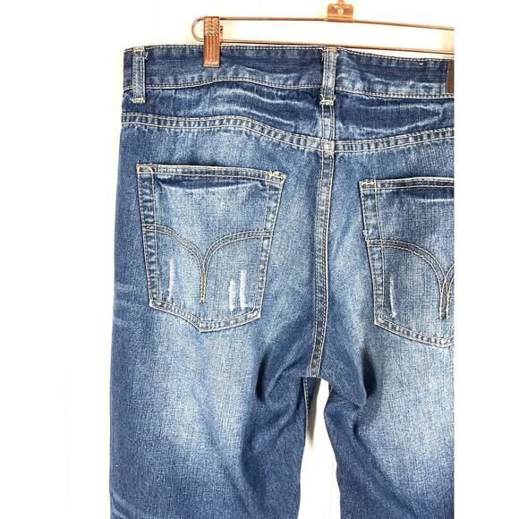 Carbon Men's Intentionally Distressed 5 Pocket Straight Leg Jeans 34/32 - Picture 8 of 9